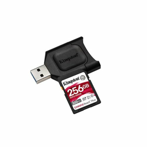 256GB SDHC Kingston Canvas React Plus  UHS-II V90 + čtečka