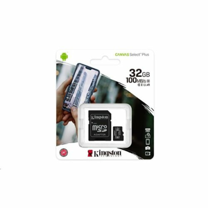 32GB microSDHC Kingston Canvas Select Plus  A1 CL10 100MB/s + adapter