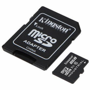 8GB microSDHC Kingston Industrial C10 A1 pSLC s adaptérem