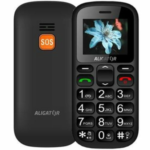 Aligator A321 Senior Dual SIM, Šedo-čierny + stolná nabíjačka - porušené balenie