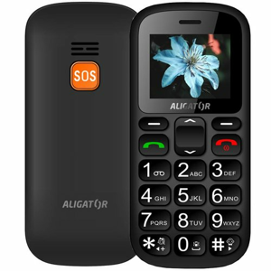 Aligator A321 Senior Dual SIM, Šedo-čierny + stolná nabíjačka