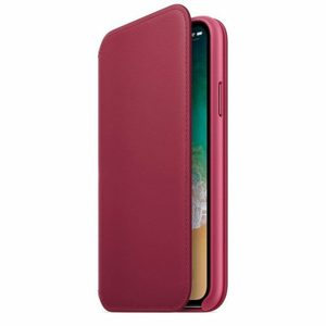 Apple iPhone X Leather Folio - Berry MQRX2ZM/A