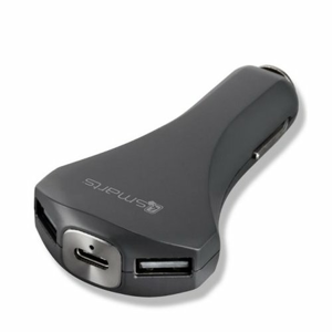 Autonabíjačka 4smarts 2xUSB + 1xUSB Type-C Quick charge 3.0 3A Čierna