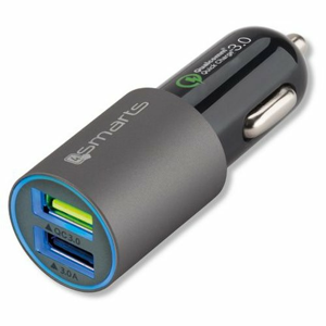 Autonabíjačka 4Smarts Quick Charge 3.0 2xUSB Sivá