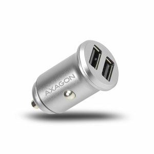 Autonabíjačka AXAGON 2xUSB 2.4A + 2.4A Strieborná