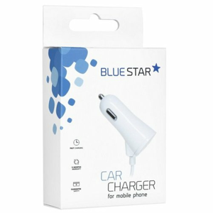Autonabíjačka Blue Star 3A pre iPhone 5/6/7/8/X s Lightning káblom Biela