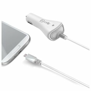 Autonabíjačka CELLY CL s MicroUSB káblom 1A Biela (EU Blister)