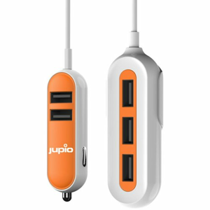 Autonabíjačka Jupio 5x2.4 A USB Oranžovo-biela