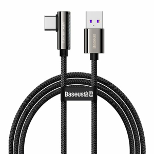 Baseus CATCS-C01 Legend Fast Charging Datový Kabel USB-USB-C 66W L Konektor 2m Black