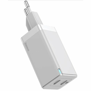 Baseus CCGAN-M02 GaN2 Quick Charger Dual USB-C 45W + USB-C Kabel White