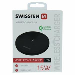 Bezdrôtová nabíjačka Swissten Wireless Charger 15W Čierna