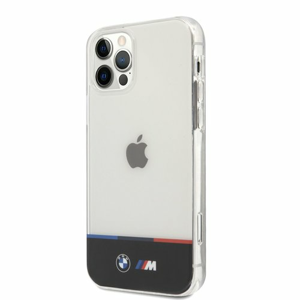 BMHCP12LMHTHK BMW M PC/TPU Horizontal Tricolor Zadní Kry pro iPhone 12 Pro Max 6.7 Transparent