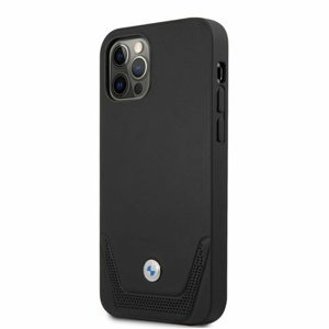 BMHCP12LRSWPK BMW Signature Leather Lower Stripe Kryt pro iPhone 12 Pro Max 6.7 Black