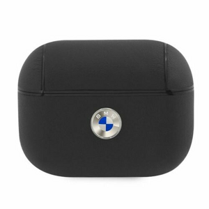 BMW etui for AirPods Pro BMAPSSLBK black Geniune Leather Silver Logo
