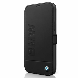 BMW knižkové puzdro pre iPhone 12 Pro Max, BMFLBKP12LSLLBK čierne