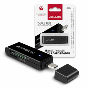 Čítačka pamäťových kariet SD/MicroSD AXAGON CRE-S2C USB-C 3.1