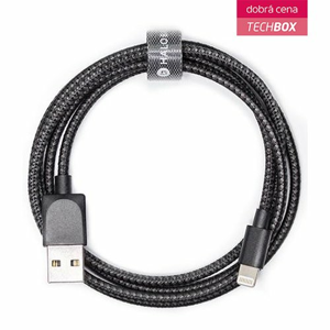 Dátový kábel Kevlar Super Cable Halo Back Lightning MFi 1.2m Čierny