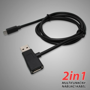 Dátový kábel MobilNET 2v1 USB/MicroUSB Čierny