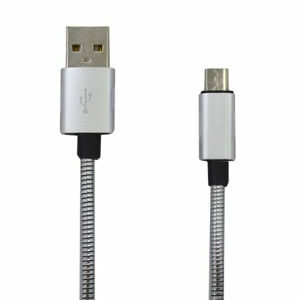 Dátový kábel MobilNET MicroUSB 2A 1m Strieborný