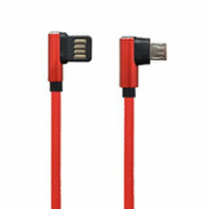 Dátový kábel MobilNET MicroUSB lomený 1.5A 1.5m Červený textilný (EKO balenie)