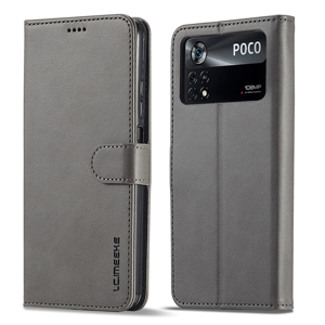 43711
IMEEKE Peňaženkový kryt Xiaomi Poco M4 Pro šedý