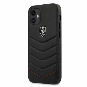 Ferrari case for iPhone 12 Mini 5,4" FEHQUHCP12SBK black hardcase Off Track Quilted