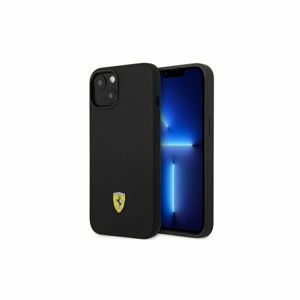 Ferrari case for iPhone 14 Pro 6,1" FEHCP14LSIBBK black hardcase Silicone Metal Logo