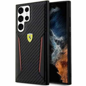 Ferrari case for Samsung Galaxy S23 FEHCS23SNPYK black HC PU Carbon Contrast Edges