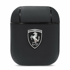 Ferrari Off Track Kožené puzdro pre AirPods 1/2 FEOA2LEBK Čierne