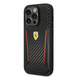 Ferrari PU Carbon Zadní Kryt pro iPhone 14 Pro Black