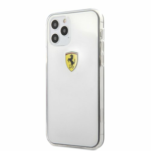 FESTRHCP12MTR Ferrari On Track Logo Print Kryt pro iPhone 12/12 Pro 6.1 Transparent