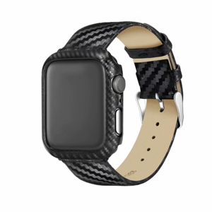 24185
CARBON Kožený remienok + obal Apple Watch 5 / Watch 4 (40mm) čierny