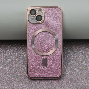 Glitter Chrome Mag case for iPhone 15 6,1" pink