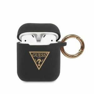 GUACA2LSTLBK Guess Triangle Silikonové Pouzdro pro Airpods 1/2 Black