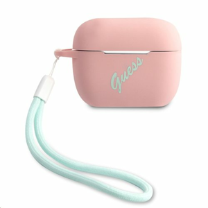 GUACAPLSVSPG Guess Vintage Silikonové Pouzdro pro Airpods Pro Pink