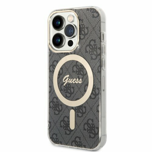 Guess 4G IML MagSafe Kompatibilní Zadní Kryt pro iPhone 14 Pro Black