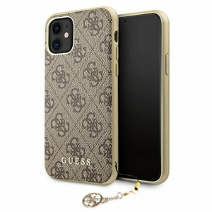 Guess case for iPhone 11 GUHCN61GF4GBR brown hard case 4G Charms
