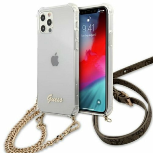 Guess case for iPhone 11 GUHCN61KC4GSGO transparent hard case 4G Gold Chain