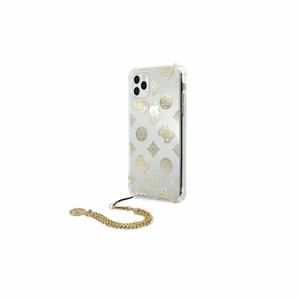 Guess case for iPhone 11 Pro 5,8" GUHCN58KSPEGO gold hard case Peony Chain