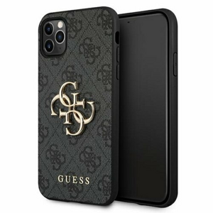 Guess case for iPhone 11 Pro GUHCN584GMGGR gray hard case 4G Big Metal Logo