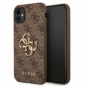 Guess case for iPhone 12 / 12 Pro 6,1" GUHCP12M4GMGBR brown hard case 4G Big Metal Logo
