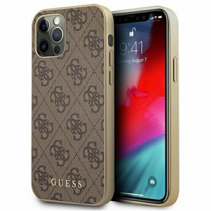 Guess case for iPhone 12 / 12 Pro 6,1" GUHCP12MG4GB brown hard case 4G Collection