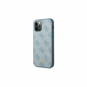 Guess case for iPhone 12 / 12 Pro 6,1" GUHCP12MG4GFBL hardcase PU 4G Metal Gold Logo blue