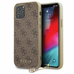 Guess case for iPhone 12 / 12 Pro 6,1" GUHCP12MGF4GBR brown hard case 4G Charms Collection