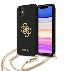 Guess case for iPhone 12 / 12 Pro 6,1" GUHCP12MLSC4GBK black hard case 4G Gold Chain Collectio