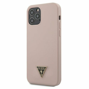 Guess case for iPhone 12 / 12 Pro 6,1" GUHCP12MLSTMLP light pink hard case Silicone Triangle L