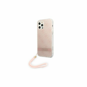 Guess case for IPhone 12 / 12 Pro 6,1" GUOHCP12MH4STP hard case pink Print 4G Cord