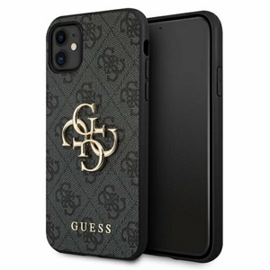 Guess case for iPhone 12 Pro Max 6,7" GUHCP12L4GMGGR gray hard case 4G Big Metal Logo