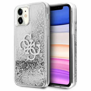 Guess case for iPhone 12 Pro Max 6,7" GUHCP12LLG4GSI silver hard case 4G Big Liquid Glitter