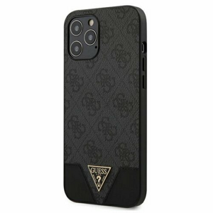 Guess case for iPhone 12 Pro Max 6,7" GUHCP12LPU4GHBK gray hard case 4G Triangle Collection
